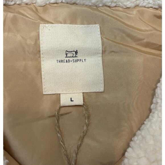 New Thread & Supply Light Tan Sherpa Lined Vest Large - Picture 5 of 5